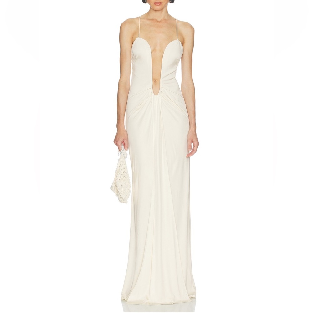 HELSA ROKSANNA DRAPED DRESS IVORY SIZE SMALL